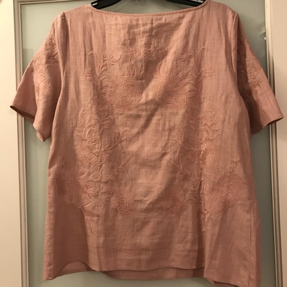 Faith + Zoe Barela Embroidered Linen Blend Top - Picture 2 of 8